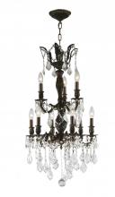  W83342F19 - Versailles 9-Light dark Bronze Finish and Clear Crystal Chandelier 19 in. Dia x 33 in. H Medium