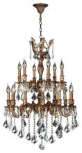  W83348FG24 - Versailles 18-Light French Gold Finish and Clear Crystal Chandelier 24 in. Dia x 35 in. H Two 2 Tier