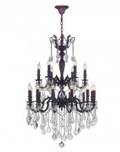  W83351F30 - Versailles 18-Light dark Bronze Finish and Clear Crystal Chandelier 30 in. Dia x 39 in. H Two 2 Tier