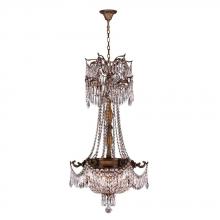  W83355B20-CL - Winchester 3-Light Antique Bronze Finish and Clear Crystal Chandelier 20 in. Dia x 34 in. H Medium