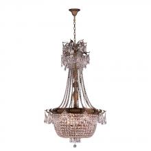  W83355FG30-CL - Winchester 10-Light French Gold Finish and Clear Crystal Chandelier 30 in. Dia x 50 in. H Large