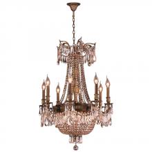  W83356B24-GT - Winchester 12-Light Antique Bronze Finish and Golden Teak Crystal Chandelier 24 in. Dia x 31 in. H L