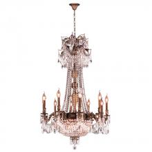  W83356B30-CL - Winchester 15-Light Antique Bronze Finish and Clear Crystal Chandelier 30 in. Dia x 47 in. H Large