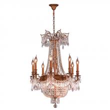  W83356FG24-CL - Winchester 12-Light French Gold Finish and Clear Crystal Chandelier 24 in. Dia x 31 in. H Large