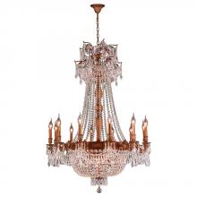  W83356FG36-CL - Winchester 18-Light French Gold Finish and Clear Crystal Chandelier 36 in. Dia x 49 in. H Large