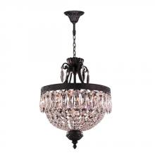  W83357F16-CL - Enfield 6-Light dark Bronze Finish and Clear Crystal Chandelier 16 in. Dia x 21 in. H Mini