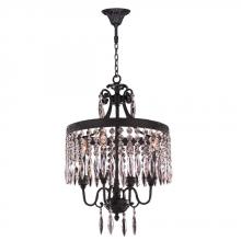  W83358F16-CL - Enfield 4-Light dark Bronze and Clear Crystal Chandelier 16 in. Dia x 22 in. H Mini