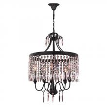  W83358F20-CL - Enfield 5-Light dark Bronze and Clear Crystal Chandelier 20 in. Dia x 25 in. H Medium