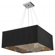  W83401MS24 - Ritz 8-Light Matte Silver finish with Black Shade Square Pendant Light 24 in. L x 24 in. W x 12 in.