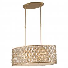  W83415MG32-GT - Paris 12-Light Matte Gold Finish with Golden Teak Crystal Pendant Light 32 in. L x 16 in. W x 11 in.