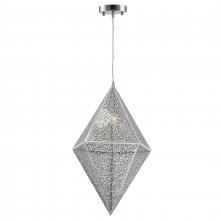  W83431C14 - Geometrics 1-Light Chrome Finish Finish Stainless Steel Pendant Light 14 in. Dia x 22 in. H Small