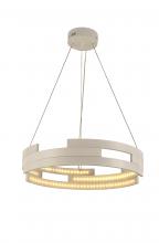  W83469W22 - Nexus 62-Watt White Finish Integrated LEd Circular Ring Chandelier Light 3000K 22 in. Dia x 96 in. H