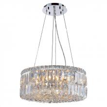  W83501C20 - Cascade 12-Light Chrome Finish and Clear Crystal Circle Chandelier 20 in. Dia x 7.5 in. H Medium