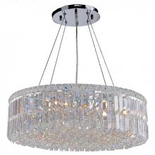  W83502C24 - Cascade 12-Light Chrome Finish and Clear Crystal Circle Chandelier 24 in. Dia x 7.5 in. H Large