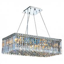  W83524C24 - Cascade 6-Light Chrome Finish and Clear Crystal Rectangle Chandelier 24 in. L x 12 in. W x 7.5 in. L