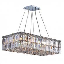  W83525C28 - Cascade 16-Light Chrome Finish and Clear Crystal Rectangle Chandelier 28 in. L x 14 in. W x 7.5 in. 