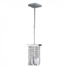  W83532C6-CL - Torrent 1-Light Chrome Finish and Clear Crystal Square Square Pendant 6 in. L x 6 in. W x 10 in. H M