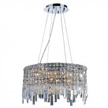  W83601C20 - Cascade 12-Light Chrome Finish and Clear Crystal Circle Chandelier 20 in. Dia x 10.5 in. H Medium