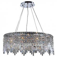  W83603C28 - Cascade 12-Light Chrome Finish and Clear Crystal Circle Chandelier 28 in. Dia x 10.5 in. H Large