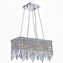  W83623C20 - Cascade 4-Light Chrome Finish and Clear Crystal Rectangle Chandelier 20 in. L x 10 in. W x 10.5 in.