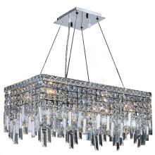  W83624C24 - Cascade 6-Light Chrome Finish and Clear Crystal Rectangle Chandelier 24 in. L x 12 in. W x 10.5 in. 