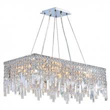  W83625C28 - Cascade 16-Light Chrome Finish and Clear Crystal Rectangle Chandelier 28 in. L x 14 in. W x 10.5 in.