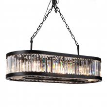  W83650BP37 - Richmond 8-Light Antique Bronze Finish Oblong Crystal Chandelier 37 in. L x  17 in. W x 78 in. H Lar