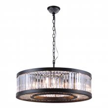  W83651BP28 - Richmond 8-Light Antique Bronze Finish Round Crystal Chandelier 28 in. Dia x  78 in. H Large