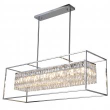  W83662C43 - Franklin 16-Light Chrome Finish Rectangular Crystal Chandelier 43 in. L x  14 in. W x 36 in. H Large