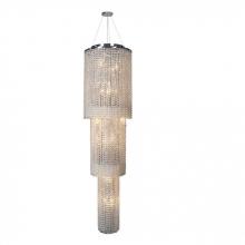  W83710C16-3T - Prism 18-Light Chrome Finish and Clear Crystal Cascading Round Chandelier 16 in. Dia x 63 in. Tall T