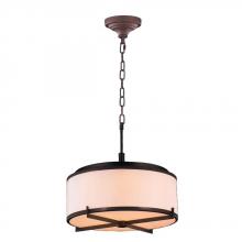  W83952DB16 - Madeline Collection 6 Light LED Dark Bronze Finish with Bisque Drum Shade Pendant 16" D x 13"