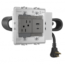 AD2-RAC-M - adorne Furniture Power Center with 1 Outlet and 1 USB A/C Port