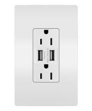  TM826USBWCC6 - radiant? 15A Tamper-Resistant USB Outlet, White