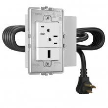  AD1-RU-W - Furniture Power, Outlet and USB Port, White