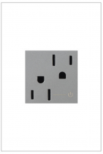  ARCH152M10 - adorne? 15A Tamper-Resistant Half-Controlled Outlet, Magnesium