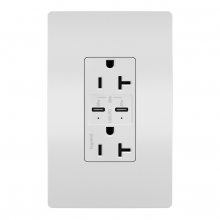  TR20USBPDW - radiant? 20A Tamper Resistant Ultra Fast PLUS Power Delivery USB Type C/C Outlet, White