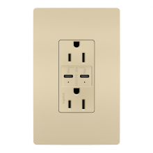  R26USBPDI - radiant? 15A Tamper Resistant Ultra Fast PLUS Power Delivery USB Type C/C Outlet, Ivory