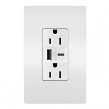  R26USBAC6W - radiant? 15A Tamper-Resistant Ultra-Fast USB Type A/C Outlet, White