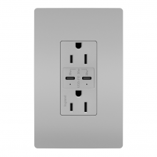  R26USBPDGRY - radiant? 15A Tamper Resistant Ultra Fast PLUS Power Delivery USB Type C/C Outlet, Gray