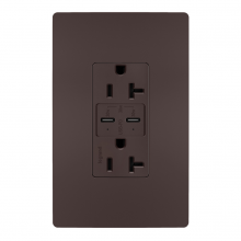  TR20USBPDDB - radiant? 20A Tamper Resistant Ultra Fast PLUS Power Delivery USB Type C/C Outlet, Dark Bronze