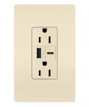  R26USBACLA - radiant? 15A Tamper-Resistant USB Type A/C Outlet, Light Almond