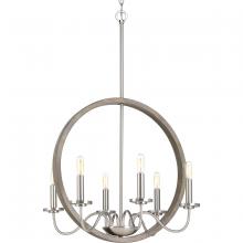  P400081-009 - Fontayne Collection Six-Light Brushed Nickel Farmhouse Chandelier Light