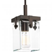  P500073-020 - Glayse Collection One-Light Antique Bronze Clear Glass Luxe Pendant Light