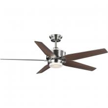  P250061-009-30 - Byars 54" 5-Blade Integrated LED Indoor Brushed Nickel Transitional Ceiling Fan with Light Kit a