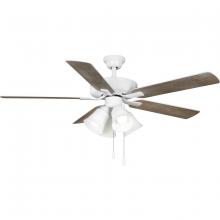  P250077-030-WB - AirPro 52 in. White 5-Blade ENERGY STAR Rated AC Motor Ceiling Fan with Light