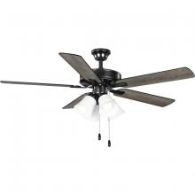  P250081-31M-WB - AirPro 52 in. Matte Black 5-Blade AC Motor Transitional Ceiling Fan with Light