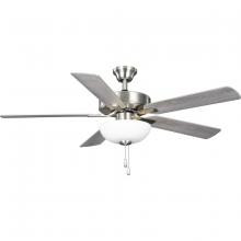  P250082-009-WB - AirPro 52 in. Brushed Nickel 5-Blade AC Motor Transitional Ceiling Fan with Light