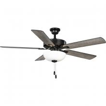  P250082-31M-WB - AirPro 52 in. Matte Black 5-Blade AC Motor Transitional Ceiling Fan with Light