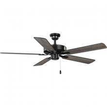  P250084-31M - AirPro 52 in. Matte Black 5-Blade AC Motor Transitional Ceiling Fan with Light