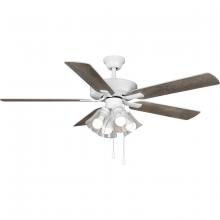  P250085-030-WB - AirPro 52 in. White 5-Blade AC Motor Transitional Ceiling Fan with Light